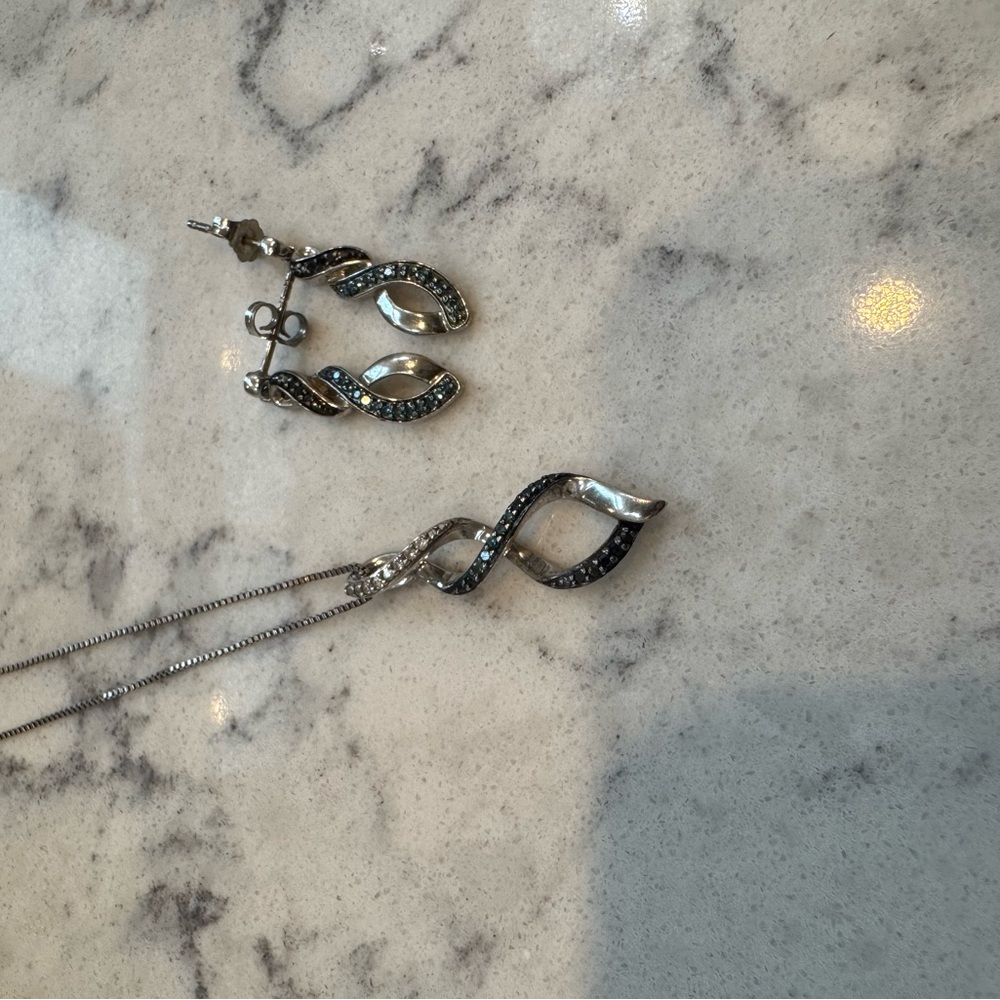 Kay Jewelers Black and Blue infinity diamond set
